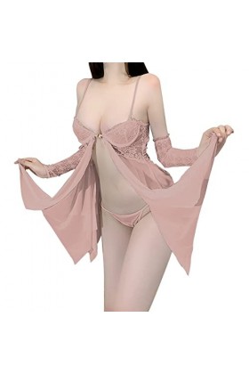 Générique Lingerie Et Vêtements Sexy Sexy Hot Mini Robe Ouverte Col en V Profond Harnais Robe Sexy Fonds De Robe Push Up Baby