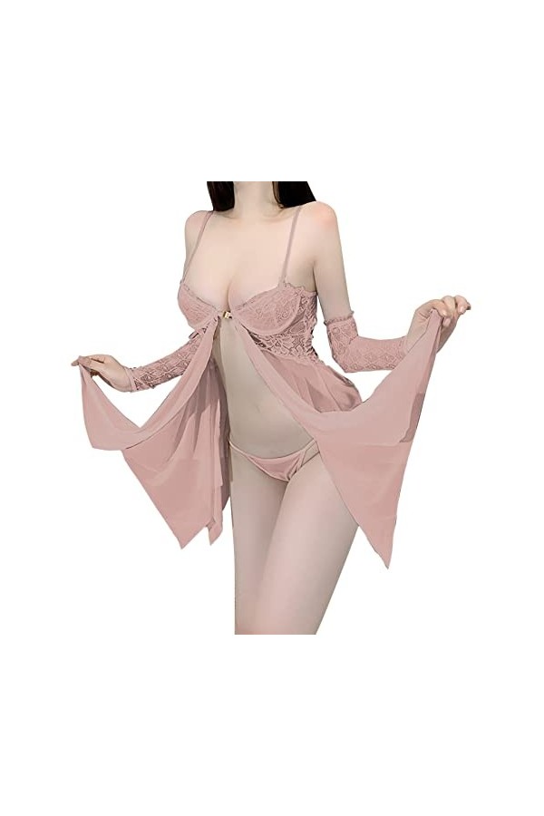 Générique Lingerie Et Vêtements Sexy Sexy Hot Mini Robe Ouverte Col en V Profond Harnais Robe Sexy Fonds De Robe Push Up Baby