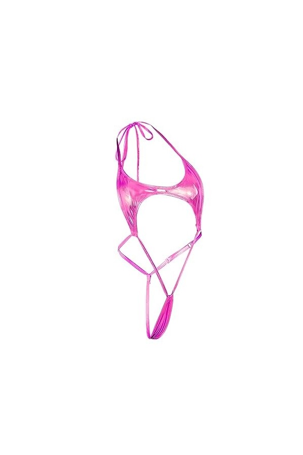 UOWEG sous-vêtements Sexy et Amusants de Style Or Chaud à Lacets évider la Hanche Lingerie Sexy Rembourré Hot Pink, One Size