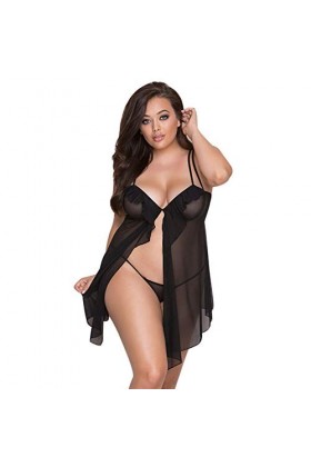 BIISDOST Sexy G-String Lace Lingerie Plus sous-vêtements Nightjurt Size Sleepwear Femmes Sexy Sexy Grande Taille Black, XL 