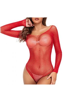 ADMAY 2023 New y/2k Style Lingerie Femmes à Manches Longues Sexy Couleur Unie sans Couture Lingerie Sexy Hot Drilling Star Se