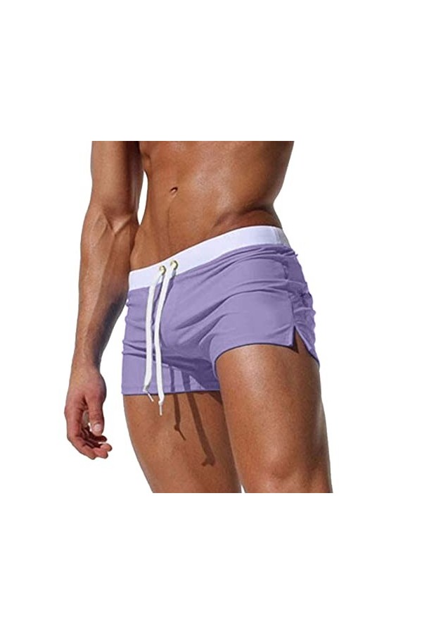 liaddkv Boxer décontracté pour homme - Short de bain - Avec cordon de serrage - Taille élastique - Respirant - Pour homme - L