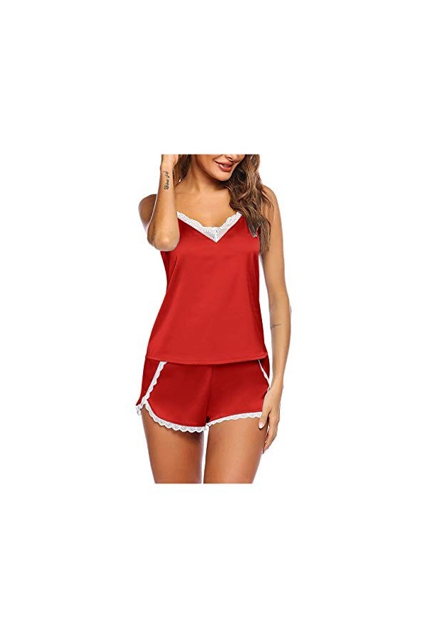 Générique sous-Vêtements Sexy pour Femmes Dentelle Ensemble Sleepwear Sexy-Lingerie Soie Pyjama Satin Femmes Up Night Wears 