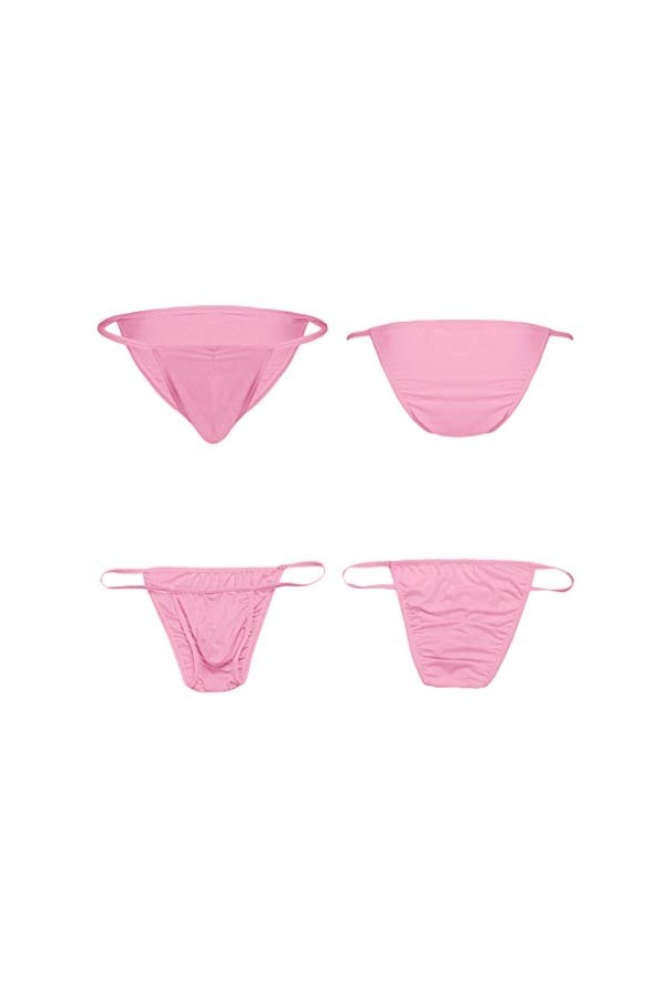 UOWEG Sexy Mens Stretch Bulge Pouch Bikini Briefs sous-vêtements sous-vêtements Lingerie Lit Pink, XXXXL 