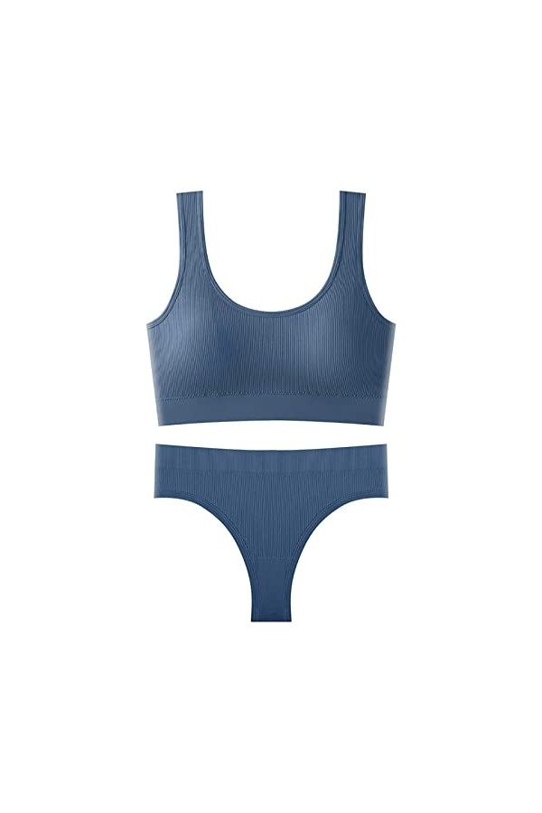 Lingerie Femme Sexy Ensemble Homme Sexy Hot y28.k Femmes 2 pièces col en U avec Soutien-Gorge rembourré Fronde Lingerie Gilet