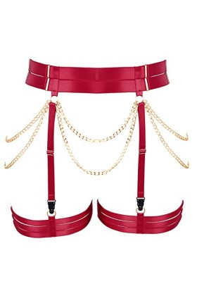 PETMHS Punk Hanches Harnais Taille Jambe Cage Harnais Gothique Cuisse Porte-jarretelles Ceinture pour Femme Rave Body Bijoux 