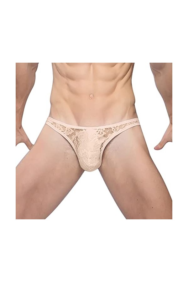 Générique Boxer Homme Maillot de Bain Sexy Briefs Thong String en Dentelle pour Hommes Culotte de Sexe Culotte en T Transpare