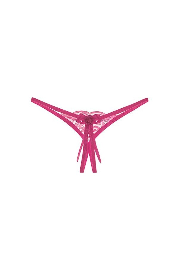 UOWEG Culottes Thong Pantalons Dentelle Femmes Mots Dames Briefs Thong sous-vêtements Bragas Sexy Lingerie en Cuir Hot Pink,