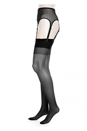 Glamory Ceinture Porte-Jarretelles Garter Belt, 100 DEN, Noir Noir , m Womens