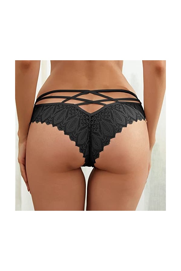 Générique String Ficelle pour Femme Hot Sexy - Culottes, Shorties et Strings Coquine Hot Ouverte G-String Ficelle Dentelle Cu