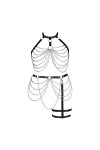 Femmes Body Harnais Soutien-Gorge Grande Taille Cage Soutien-Gorge Bas Mode Jarretière Ensemble Punk Gothique Carnaval Danse 