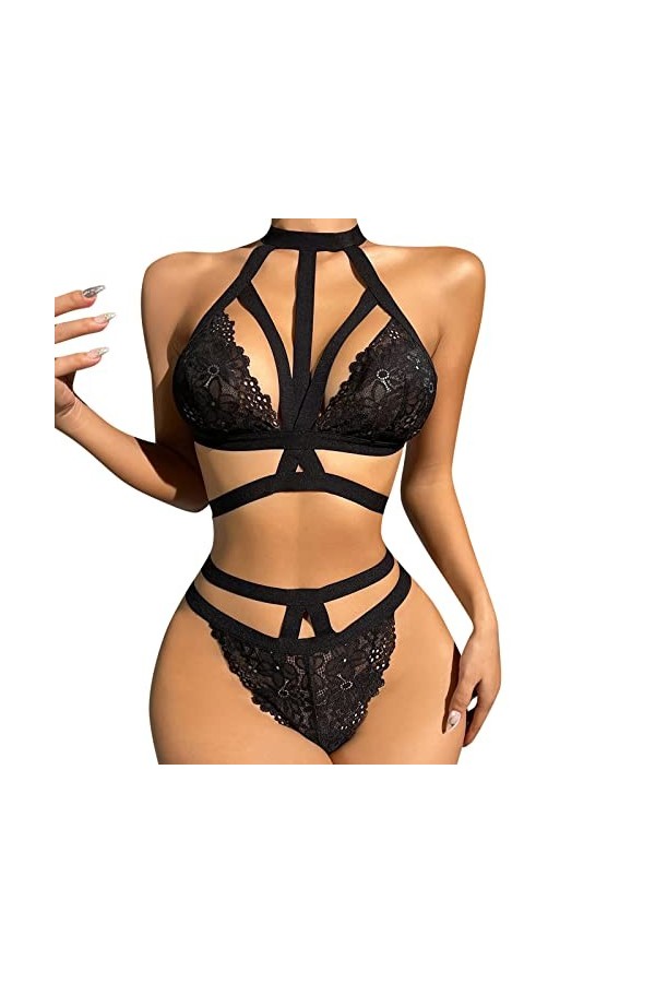 Porte Jarretelles Complet Robe Sexy Complet Intime Babydoll Ensembl Excitante Coquine Luxe Nuisette Hot Ouvert Ensemble Body 