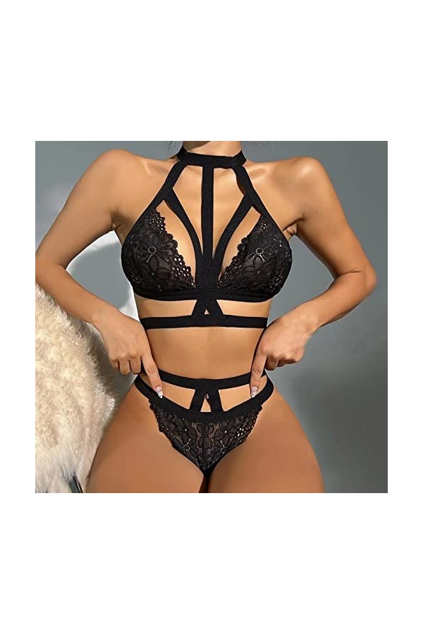 Porte Jarretelles Complet Robe Sexy Complet Intime Babydoll Ensembl Excitante Coquine Luxe Nuisette Hot Ouvert Ensemble Body 