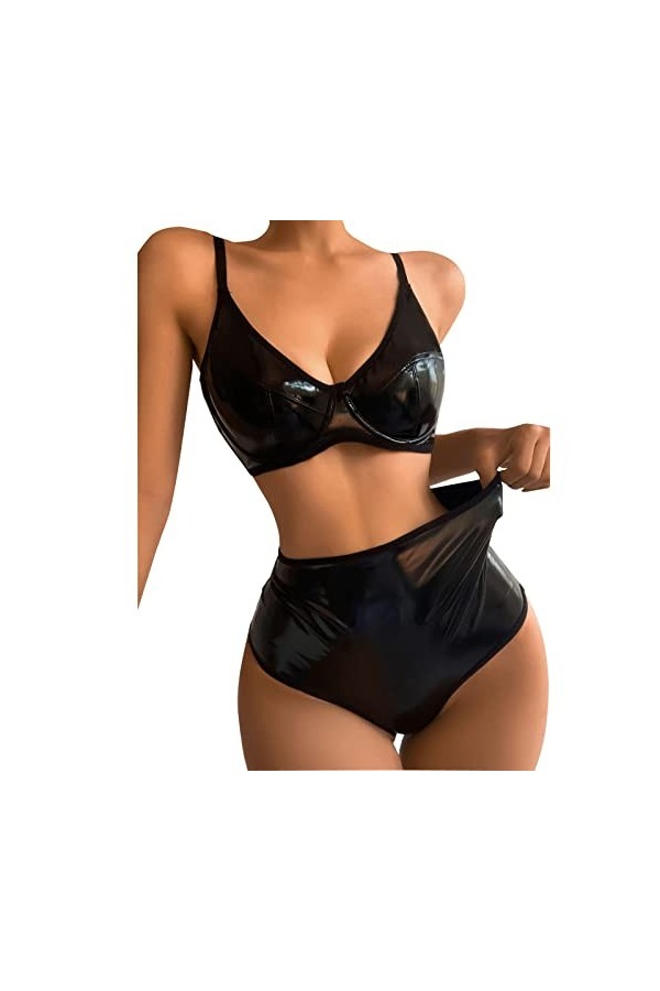 Lingerie Erothique Sexy Ensembl Body Lingerie Érotique Fine Cuir Open Nuisette Transparente Curvy Hot Complet Babydoll Dessou