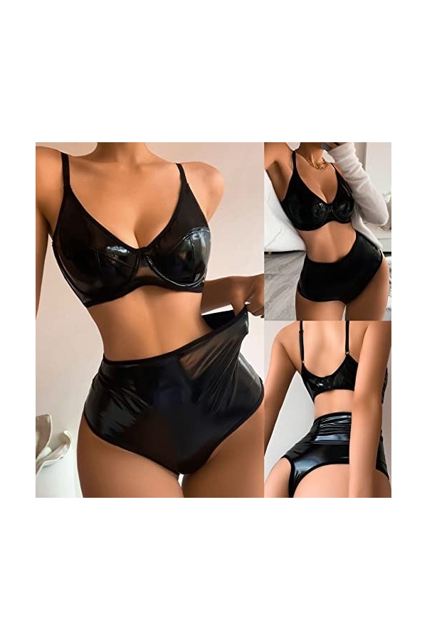 Lingerie Erothique Sexy Ensembl Body Lingerie Érotique Fine Cuir Open Nuisette Transparente Curvy Hot Complet Babydoll Dessou