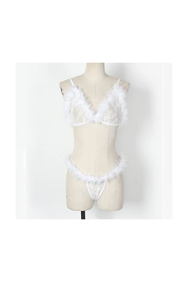 Ensemble de Lingerie Erothique Sexy Hot Dentelle Womens Bandage Lace Romper Elastic Top Culotte Set Sexy Hollow Out Cage Bra 