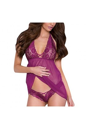 Lingerie Femme pour Sexy Dentelle Sets Mode Sexy Bra Culotte Lingerie Sexy Jeu de jarretière et Pyjama Femmes Jumpsuit Linger