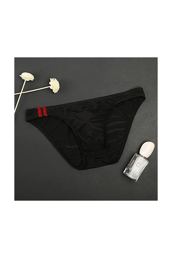 Générique sous-vêtements Transparents en Soie glacée pour Hommes Taille Basse Slip Sexy Convexe en U Culotte Transparente et 