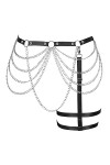 Harnais de corps pour femme, porte-jarretelles, grande taille, découpe, jarretière, cuisse, punk, gothique, carnaval, vêtemen