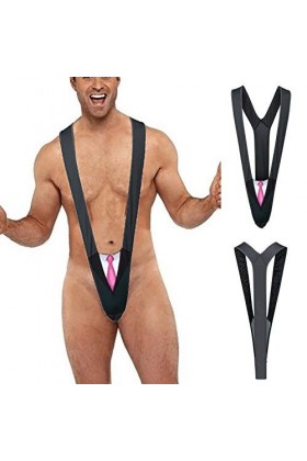 JZXF Homme sexy coquin - String une pièce avec porte-jarretelles Temptation Briefs pour hommes - tenue sexy homme érotique