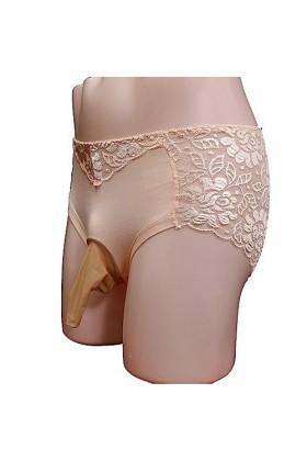 LKRSEEF Chic Culotte Homme Erotique Travesti Slip Crossdresser Bretelle Cosplay Lingerie Transparent sous Vetement Ouvert Ten