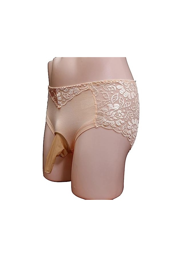 LKRSEEF Chic Culotte Homme Erotique Travesti Slip Crossdresser Bretelle Cosplay Lingerie Transparent sous Vetement Ouvert Ten