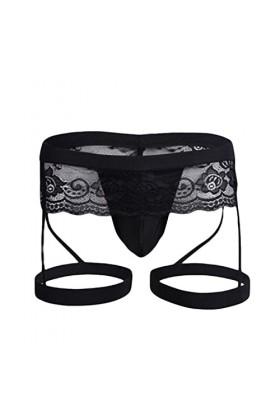 LKRSEEF Erotique Culotte Homme Adulte Travesti Corset Tenue Crossdresser Cosplay Bretelle Jockstrap Transparent sous Vetement