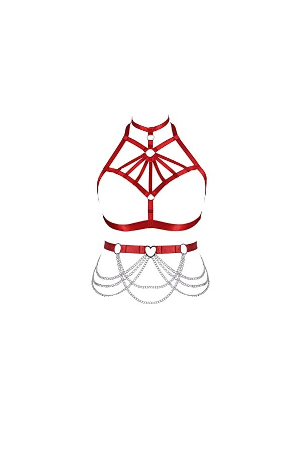 BBOHSS Ensemble de soutien-gorge pour femme - Mode - Bas creux - Pour festival, bleu ciel, taille unique