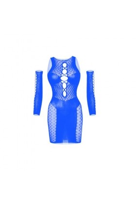MEGAHERZ Lingerie érotique Creuse vêtements en Maille serrée Robe Sexy à Manches Longues Transparente Uniforme Tentation Ble