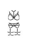 BBOHSS Ensemble harnais de corps pour femme grande taille tendance soutien-gorge bandage découpes bas jarretelles punk gothiq