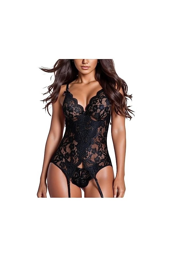 Lingerie Femme Sexy Ensemble Homme Sexy Hot y22k Bodysuit Halter Femme Dentelle Lingerie Sexy Lingerie Set Bowknot Body Trans