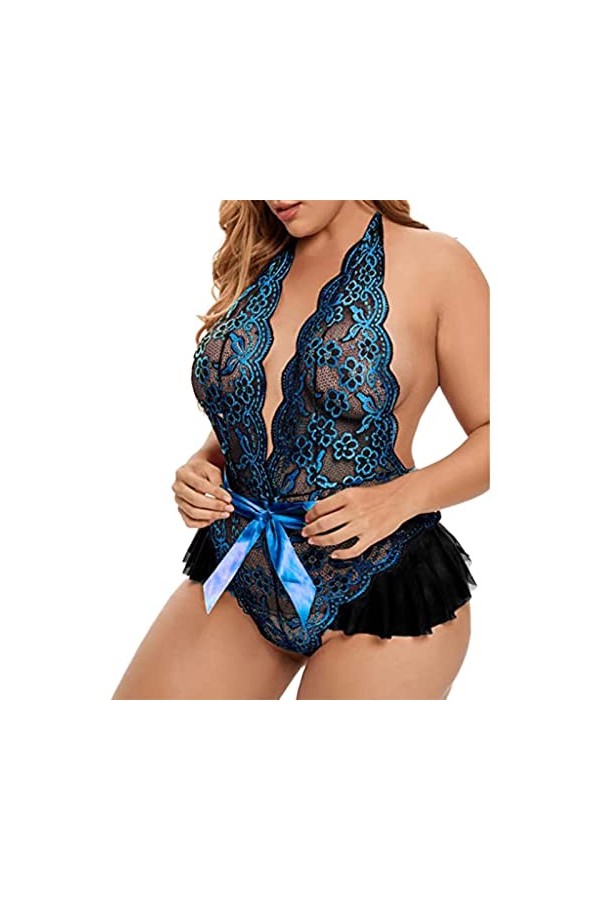 Lingerie Femme Sexy Ensemble Homme Sexy Hot y26k Lingerie Sexy Grande Taille col en V Taille Haute Dentelle Florale Soutien-G
