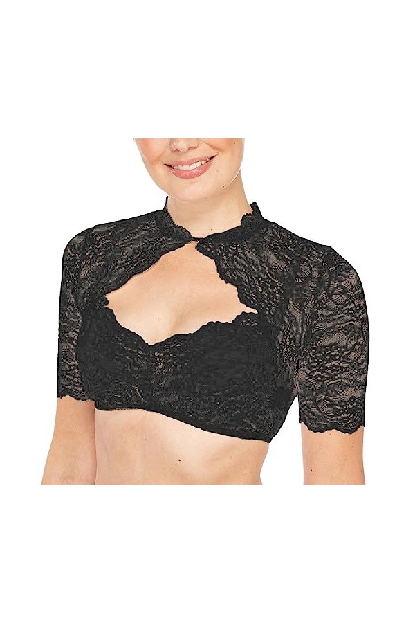 Junhasgood Sexy Lingerie Set Lingerie Dentelle Gilet Femmes Élégant Dirndl Blouse Noir Dirndl Blouse Dentelle Blouse pour Okt
