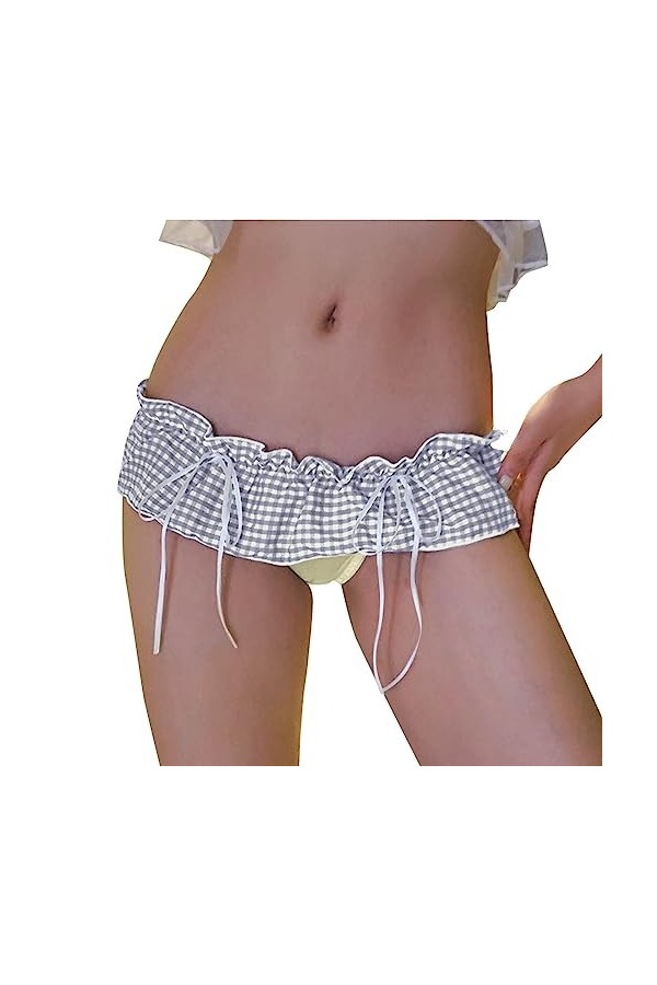 Culotte Femme Tanga String en Coton Slips Shorty Strings en Dentelle pour Femmes Sexy Taille Basse String sous-vêtements Mign