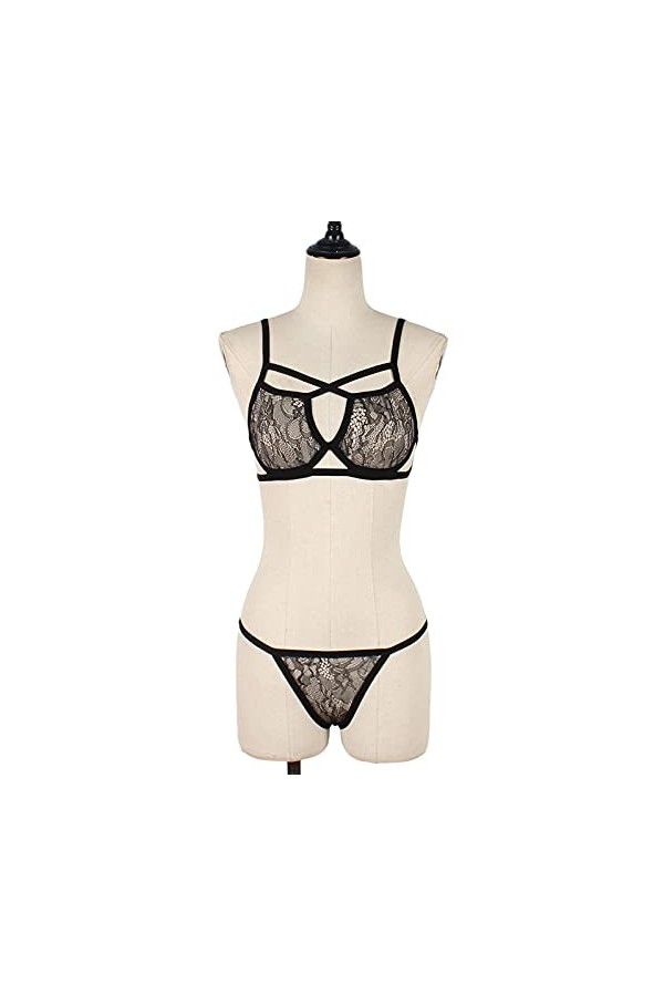 LDadgf Bustier Séducteur Soutien-gorge Ensemble BA-Out - Cage de soutien-gorge élastique - Fil de support creux - Vêtements d
