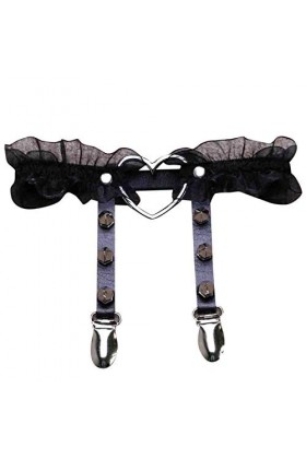 Débardeur Qui Affine Jambe pêche jarretière Sexy Coeur Ceinture Cuir discothèque Clip jarretière Accessoire Jupe Fluide