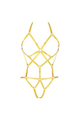 BBOHSS Ensemble de harnais de corps pour femme Carnaval Jarretière élastique Creux Top Soutien-gorge Punk Gothique Photograph