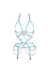Ensemble de soutien-gorge pour femme - Avec jarretière élastique - Avec ceinture - Style punk gothique - 0028, lilas, 32