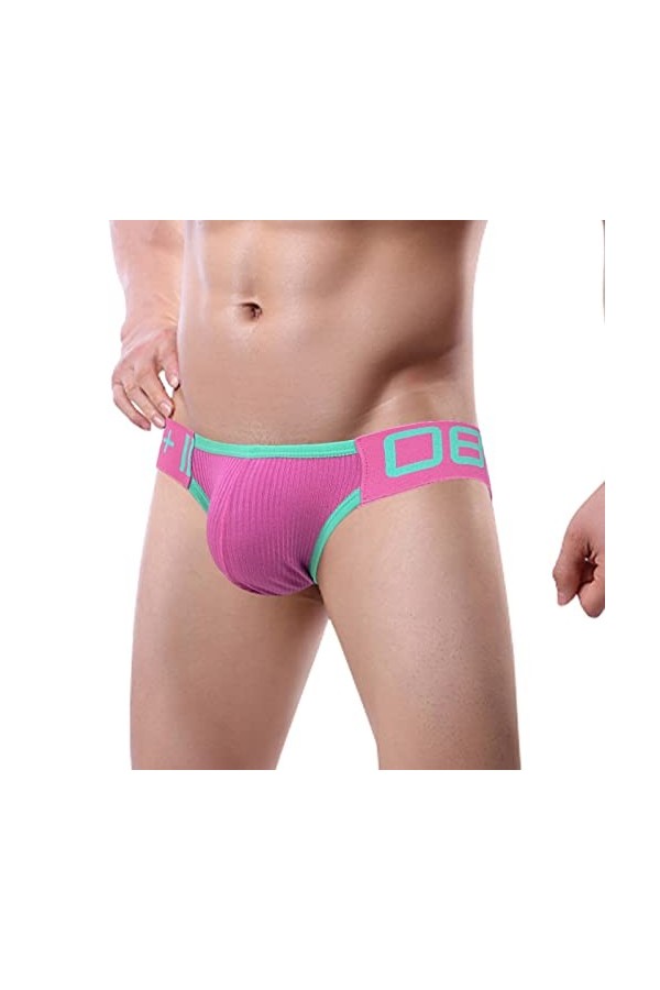 LOIJMK Mini slip en coton pour homme Taille basse avec poche arrière vide, Rose, XXL