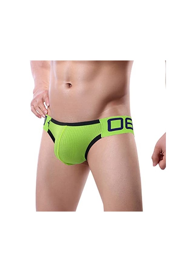 HJTY Pantalon en coton taille basse pour homme avec poche arrière vide, vert, XL