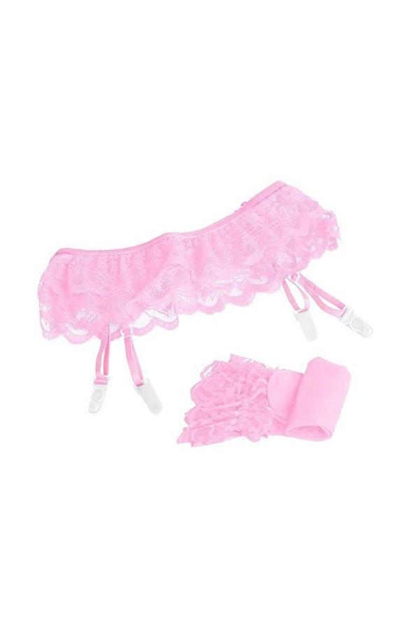 Générique Collant Sculptant Gainant, Collant Taille Haute Femmes Sexy Surpender Ceinture sous-vêtements Thigh-Highs Dentelle 