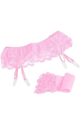 Générique Collant Sculptant Gainant, Collant Taille Haute Femmes Sexy Surpender Ceinture sous-vêtements Thigh-Highs Dentelle 