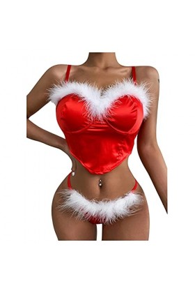 FGUUTYM Ensemble de lingerie sexy pour femme, rouge, M