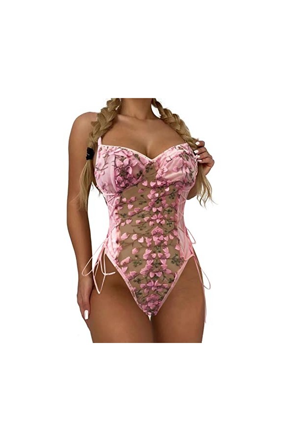 Générique Lingerie Et Vêtements Sexy See Through Nuisette Sexy Coquine Nuisette Mini Robe Erotisme Sling Pyjama Col en V Prof