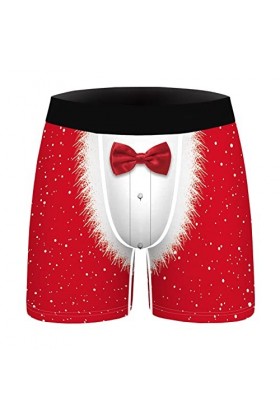 FGUUTYM Sous-vêtements pour homme grande taille avec imprimé de Noël - Coupe ajustée - Coupe ajustée - Pour le sport - Style 