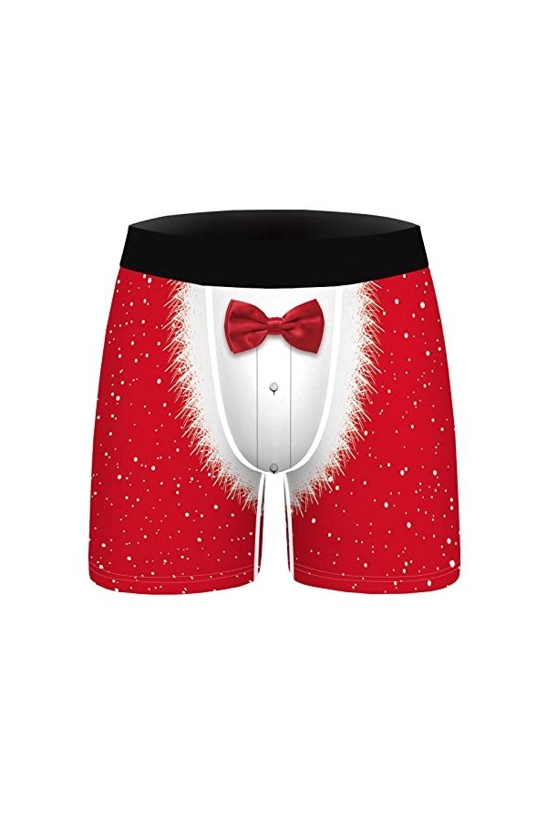 FGUUTYM Sous-vêtements pour homme grande taille avec imprimé de Noël - Coupe ajustée - Coupe ajustée - Pour le sport - Style 