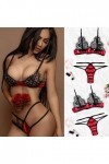 Vêtements De Nuit Femme Erotique Lingerie Sexy Ensemble Sexy Ensemble Soutien Gorge et String 2 Pièce sous-Vetements Dentelle