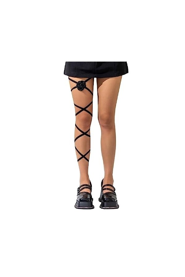 Chaîne de cuisse en forme de papillon en ruban sexy pour filles chaudes - Chaîne de jambe élastique tendance pour boîte de nu