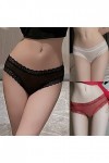 Strings et T-Back Tangas Dames Erothique Slip Confortable en Dentelle Culottes Creux Out Couleur Uni Lingerie Coton Panties