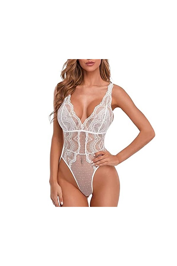 Lingerie Erothique Sexy Slutty Hot Harnais Robe Sexy Élastique Babydoll Col en V Profond Lingerie Hyper Sexy Combinaison See 